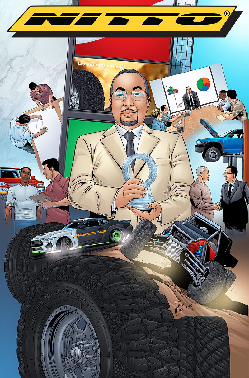 Nitto cover collage with award winner and racing vehicles.