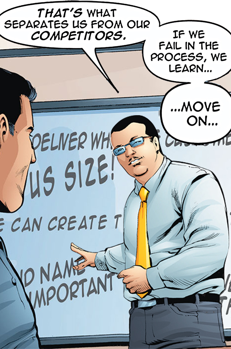Manager explains failure becomes competitive learning.