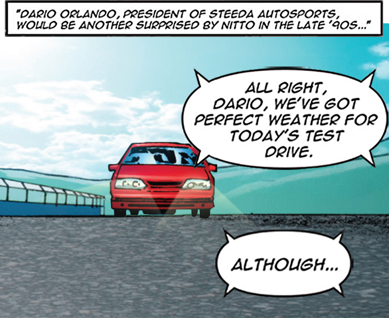 Steeda driver prepares for Nitto test drive.