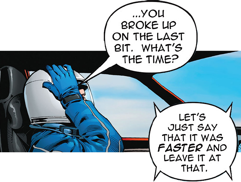 Driver asks for lap time after radio breakup.