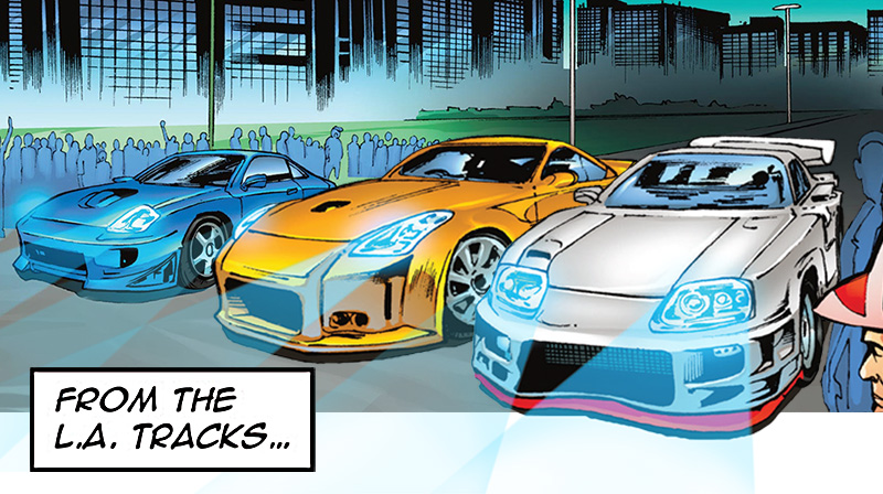 Performance cars displayed from Los Angeles tracks.