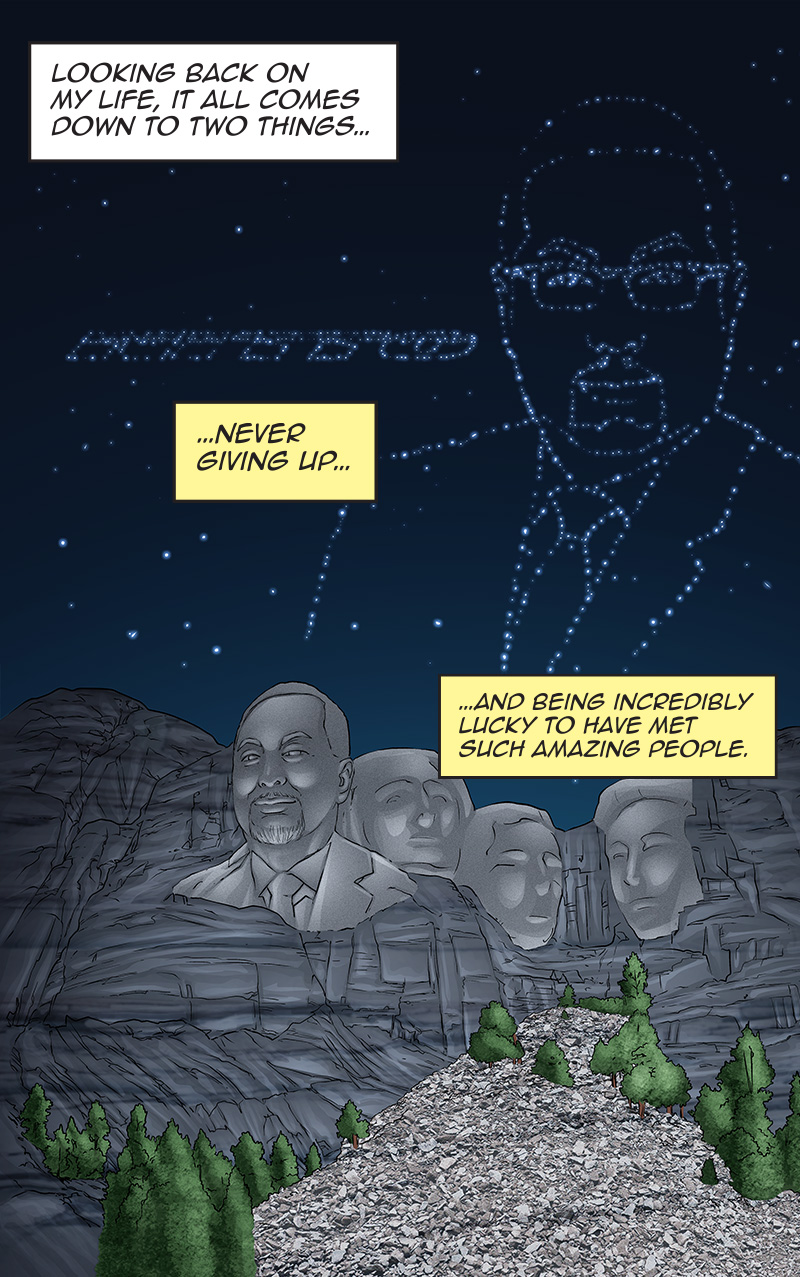 Starry memorial scene reflects on Mizutani's journey.